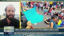 Peruanos protestan contra el gobierno de Dina Boluarte