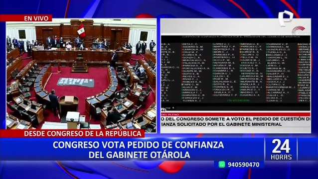 Congreso otorga el voto de confianza al Gabinete de Alberto Otárola