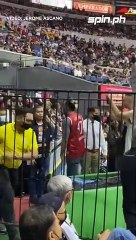 Jayjay Helterbrand gets cheers from Ginebra fans as we watches Game Six