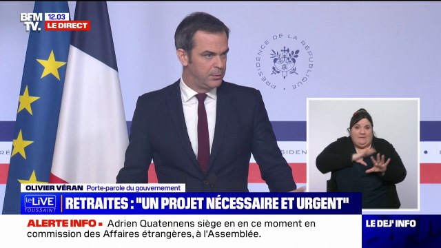 Retraites: Olivier Véran affirme que le projet de réforme n'est ni éclair, ni brutal, ni antisocial