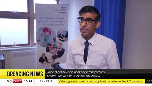 Rishi Sunak 'fully supports' transparency and disclosing donations for MPs