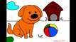 Colouring Dog For Kids | Kids Colouring Fun | Five Fingers Art #ashisumanshow