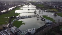 UK floods: River Severn overflows in Worcester after persistent rain