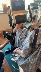 Los primeros ejercicios fueron en la bicicleta fija...