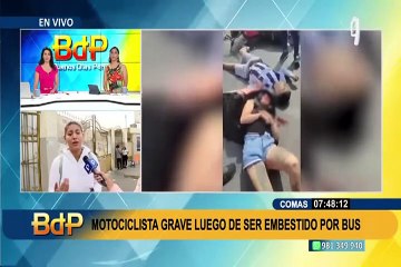 Motociclista termina en coma y sin un riñón tras ser embestido por bus