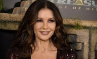 Catherine Zeta Jones Channeled Morticia Addams in a Plunging Jumpsuit with Sheer Cutouts