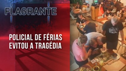 Criança engasga com pedaço de comida em restaurante e é salva por policial | FLAGRANTE JP