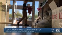 High School pickle ball clubs unique equipment fundraiser, making a difference around the world