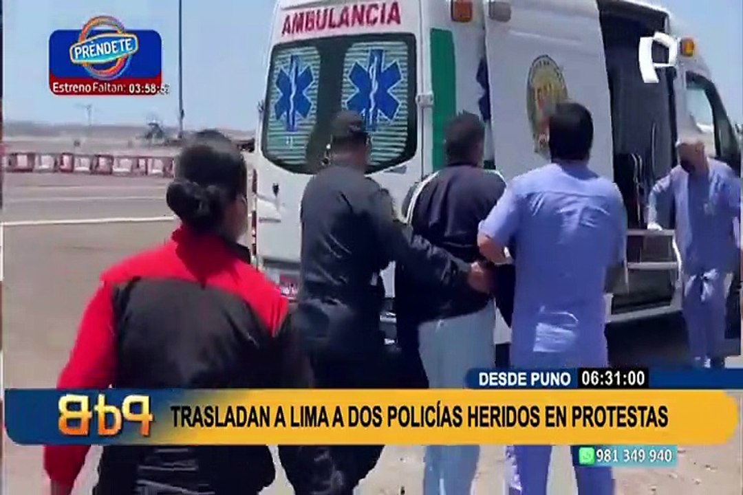 Trasladan de Puno a Lima a dos policías heridos en protestas y 15 personas varadas