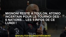 Mignoni reste à Toulon, Atonio incertain pour le tournoi des 6 nations… les 5 informations lundi!