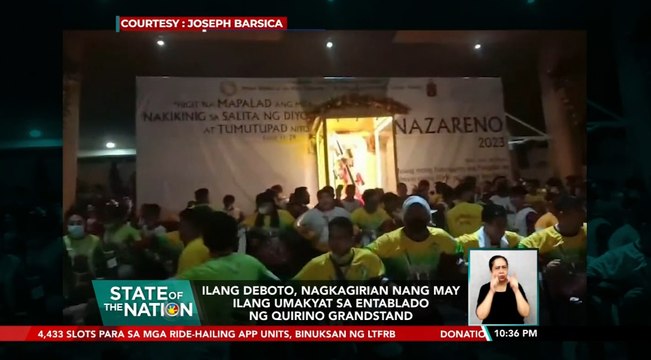 Ilang deboto, nagkagirian nang may ilang umakyat sa entablado ng Quirino Grandstand | SONA