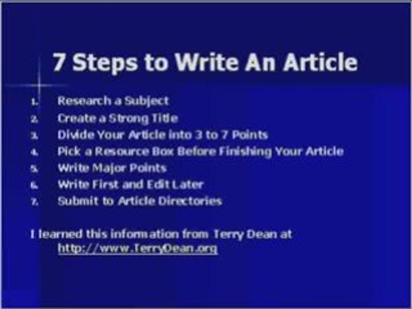 How To Write An Article