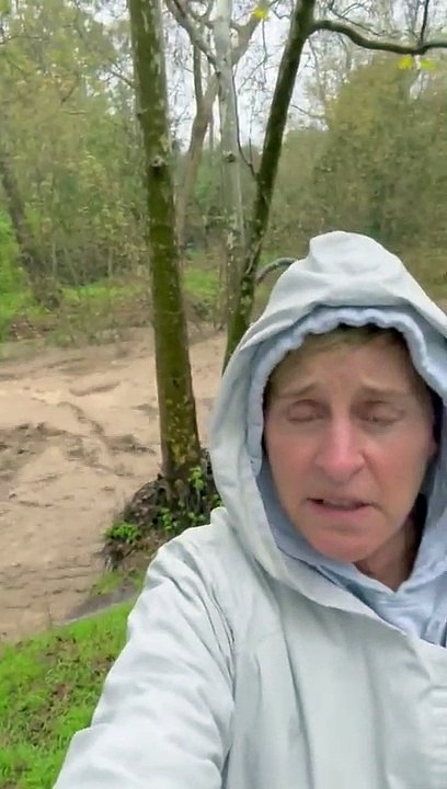 La star de la télé américaine Ellen DeGeneres face aux inondations dans sa ville de Montecito en Californie raconte en vidéo son évacuation - Regardez