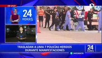 Trasladan a Lima a seis policías heridos durante protestas en Juliaca
