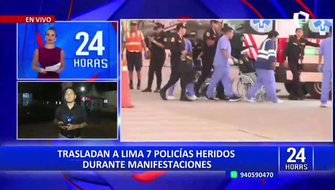 Trasladan a Lima a seis policías heridos durante protestas en Juliaca