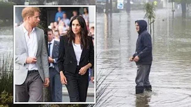 L'intera città natale di Harry e Meghan, Montecito, è stata evacuata mentre una violenta tempesta