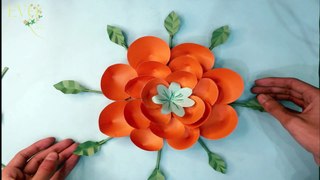 Easy And Beautiful Paper Flower Wall Hanging Idea