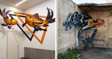 Voici Sergio Odeith, un street artiste qui s'amuse à créer des peintures murales 3D ultra réalistes