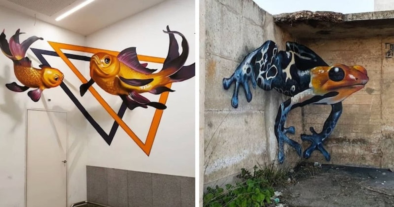 Voici Sergio Odeith, un street artiste qui s'amuse à créer des peintures murales 3D ultra réalistes