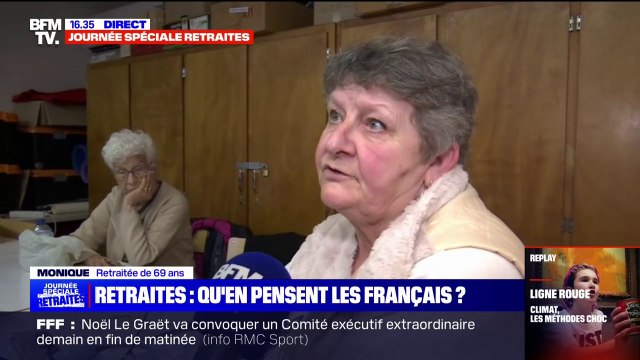 J'attends que les petites pensions soient un peu revalorisées , Monique 69 ans, attentive à la réforme présentée par la Première ministre, ce mardi
