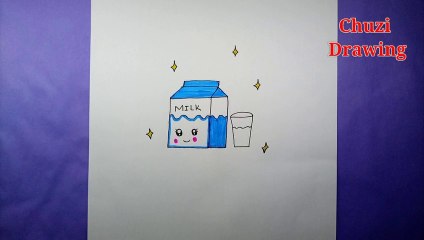 Cute & Simple Milk Box Drawing for Beginners || Chuzi Drawing