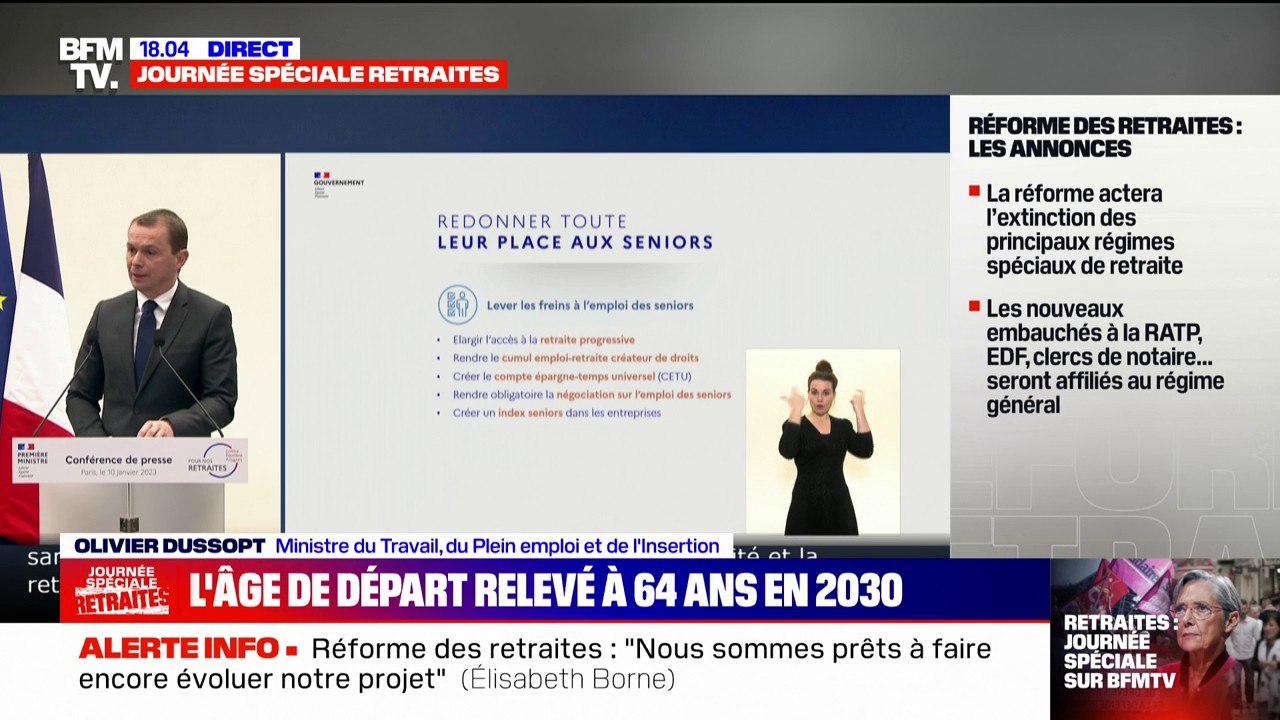 Réforme des retraites: "Les régimes spéciaux sont devenus archaïques à mesure que la réalité des métiers a évolué", affirme Olivier Dussopt