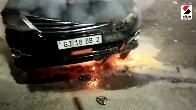 જૂનાગઢમાં સક્કરબાગ સામે ફોર્ચ્યુનર કાર સળગીને ખાક થઇ