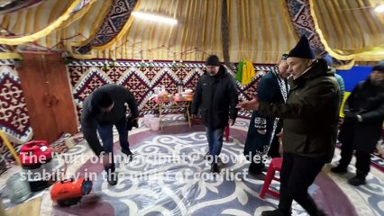 Food, warmth and coffee on offer at Bucha 'Yurt of Invincibility'