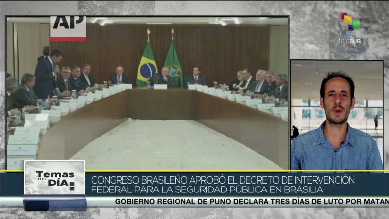 Temas Del D A Congreso De Brasil Aprueba La Intervenci N Federal En La Seguridad P Blica