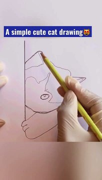 A Simple Cute Cat Drawing │ Easy drawing for beginners │Practice Drawings