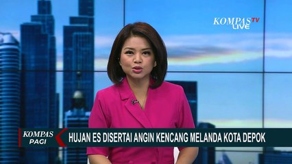 Descargar video: Hujan Es Disertai Angin Kencang Melanda Kota Depok, Butiran Es Berserakan di Jalan