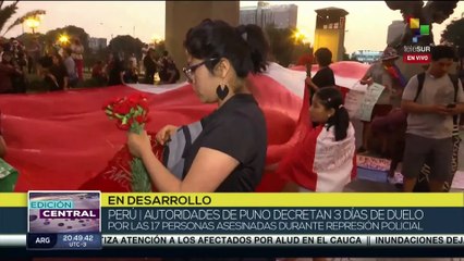 Télécharger la video: Perú: Autoridades de Puno decretan tres días de duelo por las 17 víctimas de la represión policial