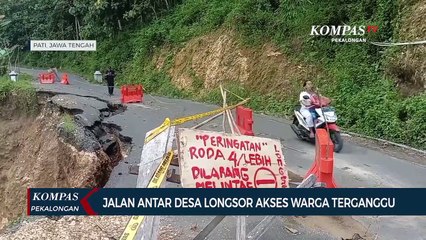 Jalan Antar Desa Longsor, Akses Warga Terganggu