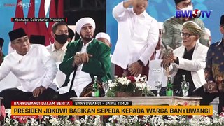 Seru !! Presiden Jokowi Bagikan Sepeda Kepada Warga Banyuwangi