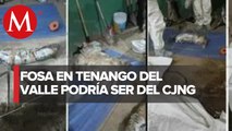 Suman 42 paquetes con restos humanos hallados en fosa clandestina de Tenango del Valle