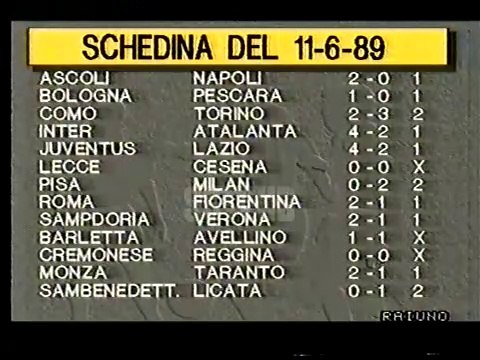 90° MINUTO : STAGIONE 1988-89, 11 GIUGNO 1989!
