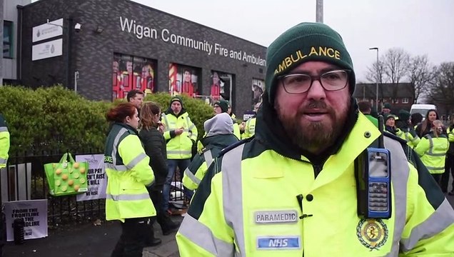 STRIKE ACTION: Wigan staff at North West Ambulance Service