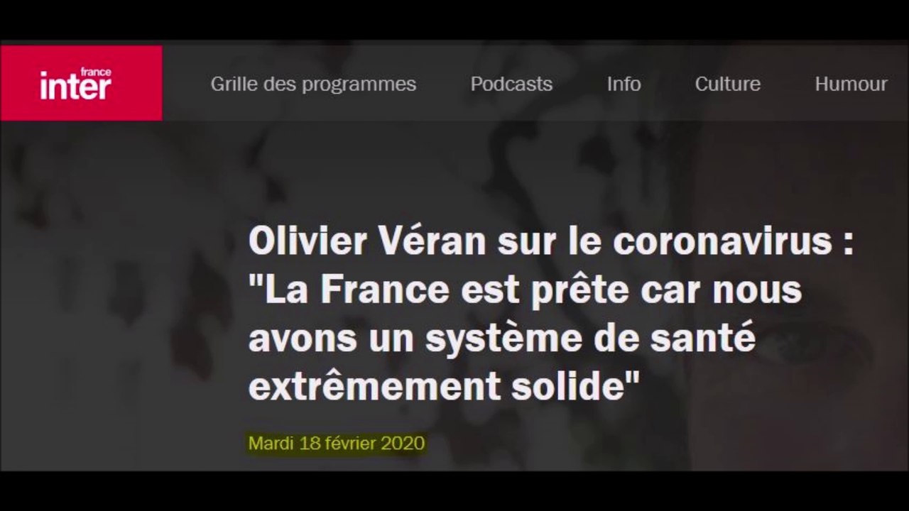 Olivier Véran sur le coronavirus : "La France est prête car nous avons un système de santé extrêmement solide" (18 février 2020).