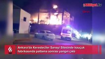 Kauçuk fabrikasında patlama sonrası yangın çıktı