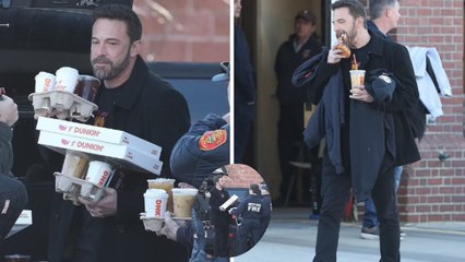 Ben Affleck spent the morning spreading his love of Dunkin.
