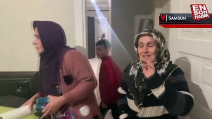 Samsun’da meydana gelen heyelanda dairenin duvarı yıkıldı