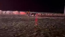 Trapped motorist rescued from floodwater in California desert city of Palm Springs