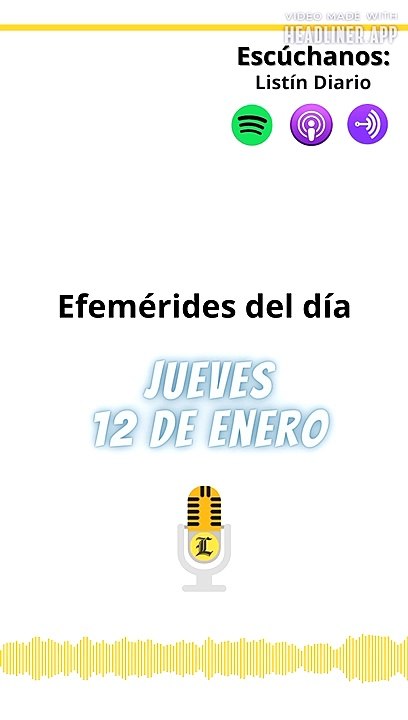 EFEMÉRIDES JUEVES 12 ENERO