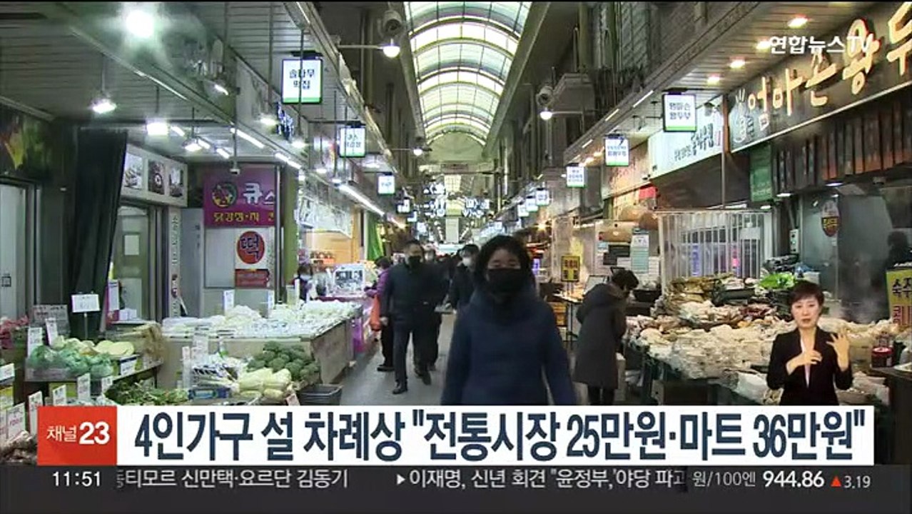 4인가구 설 차례상 "전통시장 25만원·마트 36만원"