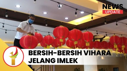 Jelang Tahun Baru Imlek, Vihara Pusdiklat Bumi Suci Maitreya Bersih - Bersih dan Pasangan Lampion