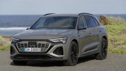 The new Audi Q8 e-tron Chronos Exterior Design in Gray metallic