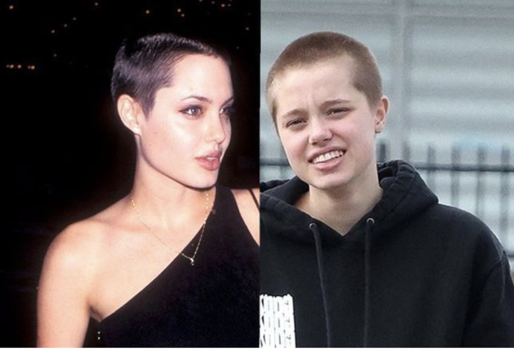 Angelina Jolie : sa fille, Shiloh, avec un crâne rasé… Elle succombe à la boule à zéro et dit adieu aux cheveux longs, c’est le sosie de sa mère dans les années 90