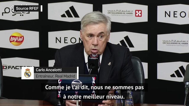 Ancelotti : Nous ne sommes pas à notre meilleur niveau