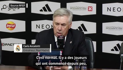 Supercoupe - Ancelotti : "Nous ne sommes pas à notre meilleur niveau"