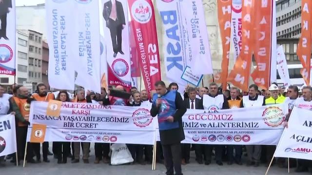 Kamu Konfederasyonları Platformu, Yüzde 30'luk Maaş Zammını Protesto Etmek İçin İş Bıraktı.